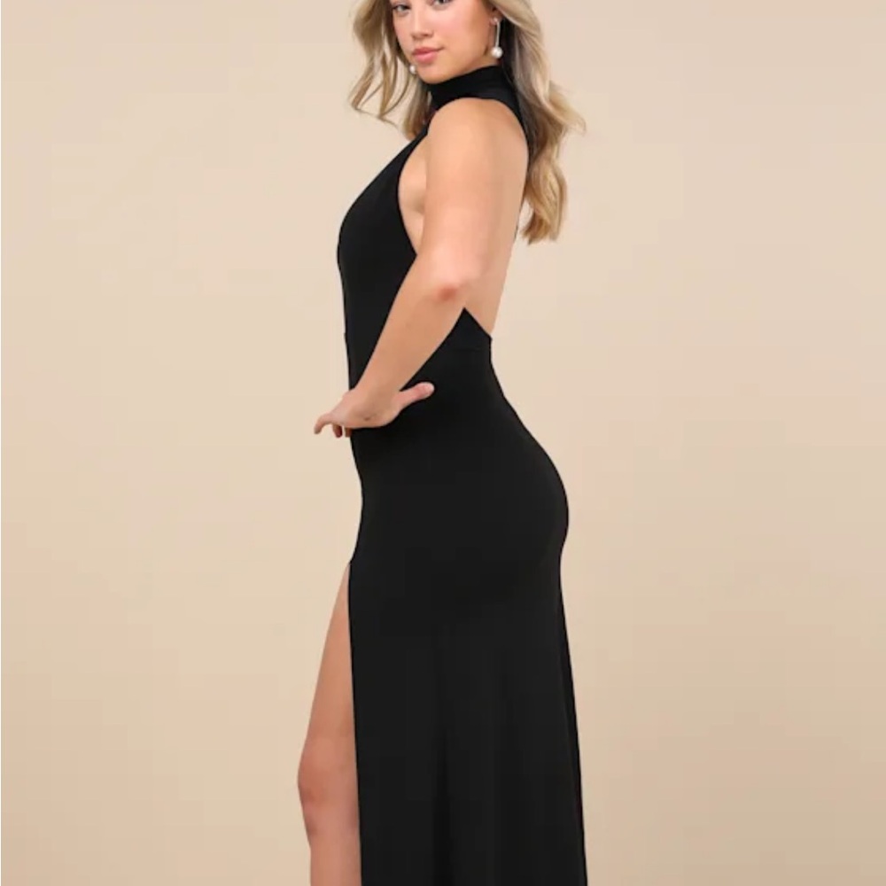NEW LULUS Elegant Black One-Shoulder Dress - Picture 8 of 9